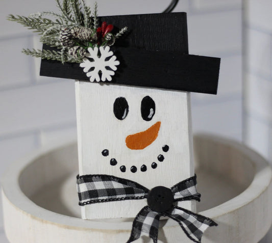 Snowman Tiered Tray Decor Christmas Tiered Tray Decor Christmas Decor Snowman Farmhouse Christmas Decor Rustic Christmas Decor Country