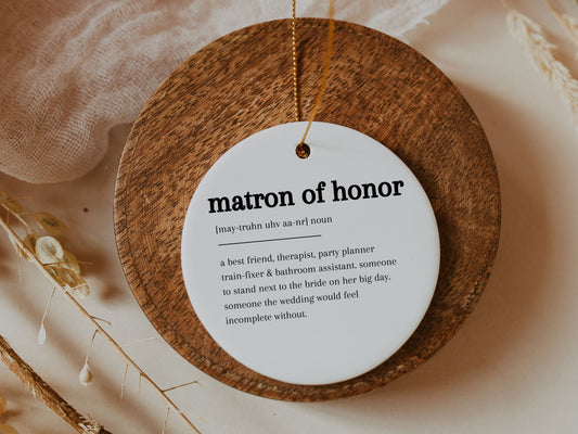 Matron of Honor Gift for Matron of Honor Proposal Box for Matron of Honor Christmas Ornament Matron of Honor Thank You gift Matron of Honor