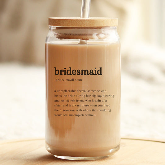 Bridesmaid Glass Can Cup