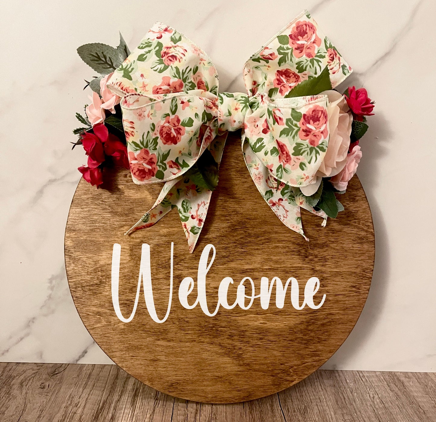 Spring Door Hanger for Front Porch Decor for Spring Wreath for Spring Door Wreath Hello Spring Front Door Sign Welcome Sign for Spring Decor