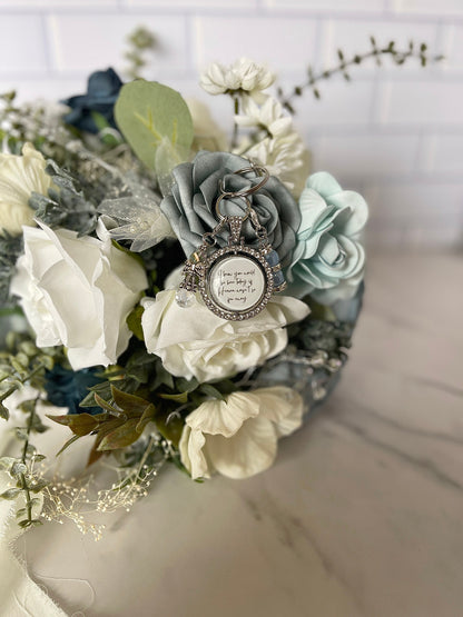 Wedding Bouquet Memorial Charm Something Blue Bridal Bouquet Charm Bridal Charm Gift for Bride bouquet photo charm memory charm Personalized