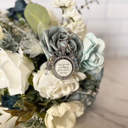 Wedding Bouquet Memorial Charm Something Blue Bridal Bouquet Charm Bridal Charm Gift for Bride bouquet photo charm memory charm Personalized