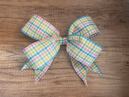 Easter Bow for Easter Wreath Bow Front Door Bow Pastel Bow Easter Plaid Bow Easter Decoration Spring Plaid Easter Bow Door Hanger Easter