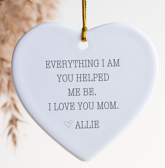 Mother's Day Gift for Mom Keepsake Mother's Day Gift Thank You Mom Gift Personalized Mother's Day Ornament Mom Birthday I Love You Mom Gift