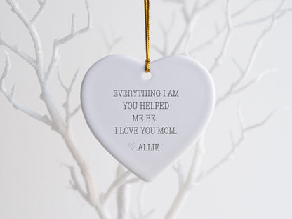 Mother's Day Gift for Mom Keepsake Mother's Day Gift Thank You Mom Gift Personalized Mother's Day Ornament Mom Birthday I Love You Mom Gift