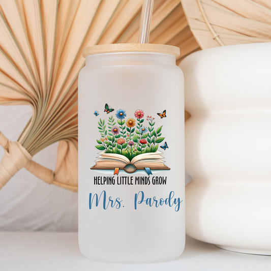 Teacher Appreciation Week Gift Personalized Teacher Gift Teacher Glass Can Cup Personalized Gift for Teacher Coffee Cup for Teacher Glass