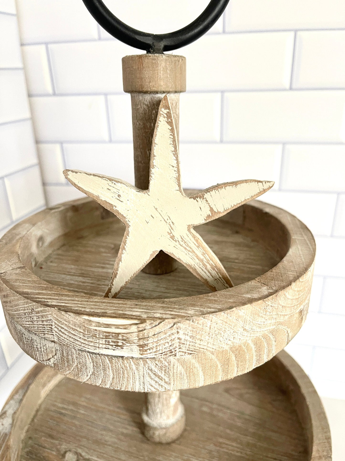 Starfish Tiered Tray Decor Beach Tiered Tray Decor Summer Tiered Tray Decor Summer Decor Beach House Decor Rustic Summer Decor Beach Theme