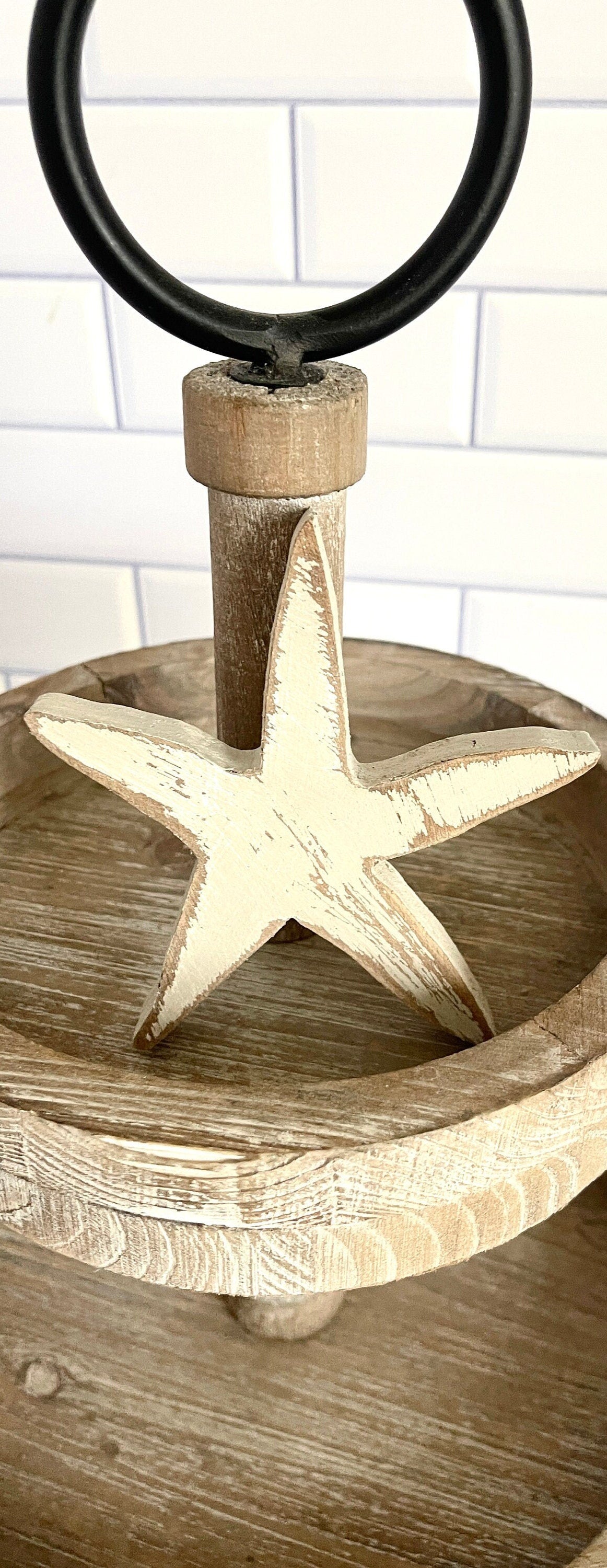 Starfish Tiered Tray Decor Beach Tiered Tray Decor Summer Tiered Tray Decor Summer Decor Beach House Decor Rustic Summer Decor Beach Theme