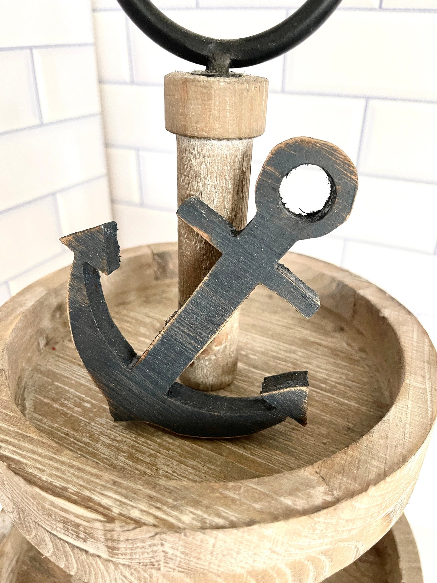 Nautical Decor Anchor Tiered Tray Decor Beach Decor Summer Decor Beach Theme Tiered Tray Coastal Decor Beach House Decor Tiered Tray Anchor