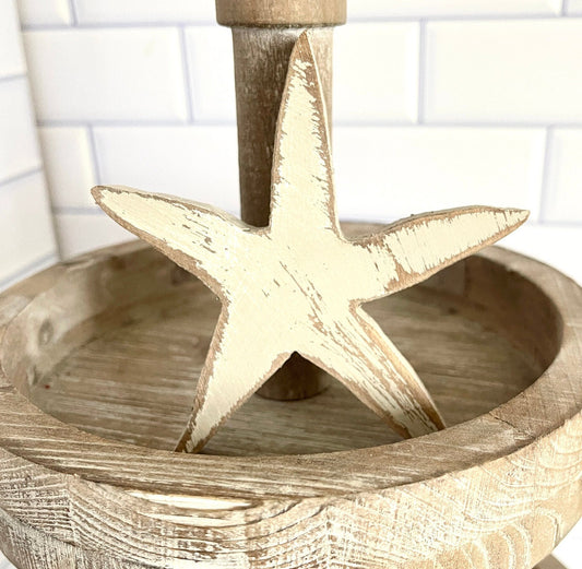 Starfish Tiered Tray Decor Beach Tiered Tray Decor Summer Tiered Tray Decor Summer Decor Beach House Decor Rustic Summer Decor Beach Theme