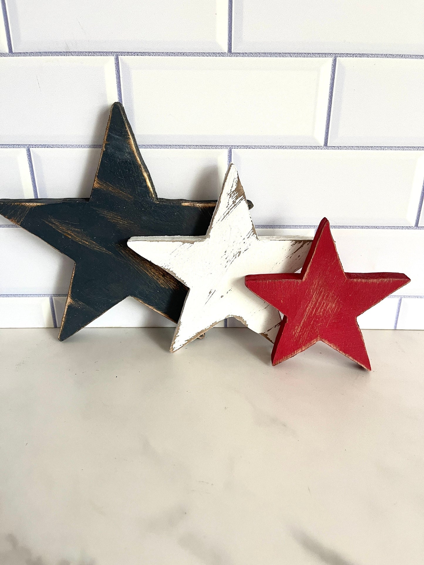 Red White and Blue Stars Patriotic Stars Rustic Stars Patriotic Decor 4th of July 4th Decor Memorial Day Decor Patriotic Tray Farmhouse Star
